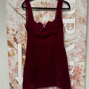 Nasty Gal Red Velvet Heart Tank dress